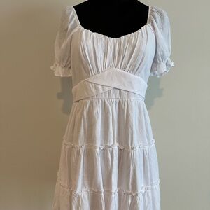 Elegant White Ruffled Dress